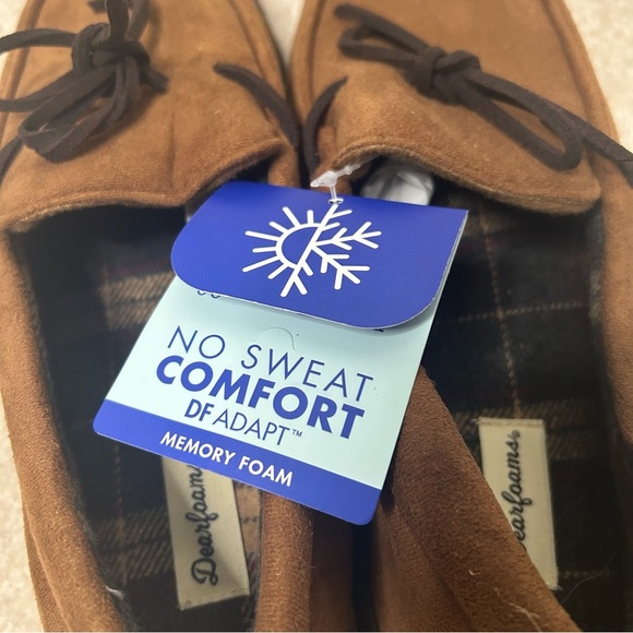 Dearfoam Slippers Dluxe Moccasin  Brown  Size 11/12 Large House Shoes Indoor - Picture 2 of 13